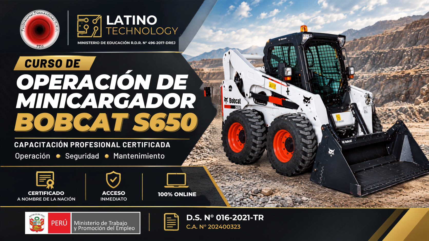 OPERACIÓN DE MINICARGADOR BOBCAT S650